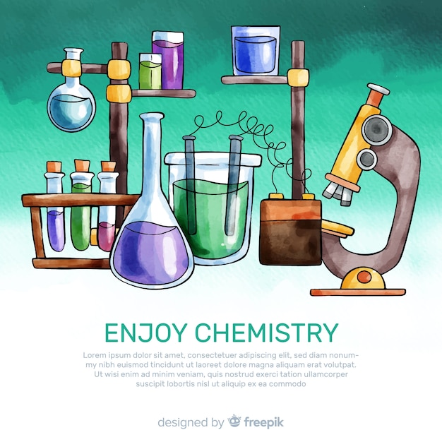 Bezpłatny wektor tło chemii akwarela