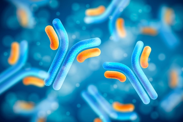 Tło cząsteczki realistyczne przeciwciało immunoglobuliny