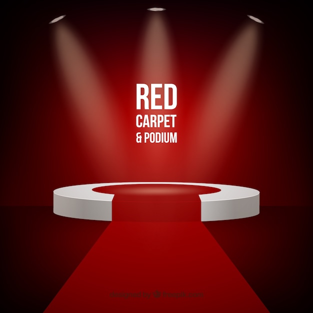Bezpłatny wektor tło czerwonego dywanu w realistycznym stylu