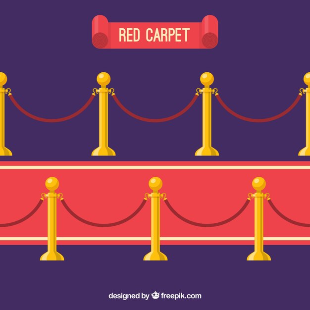 Tło czerwonego dywanu w stylu płaski