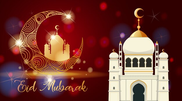Tło dla muzułmańskiego festiwalu Eid Mubarak