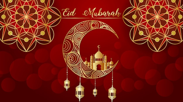 Tło dla muzułmańskiego festiwalu Eid Mubarak