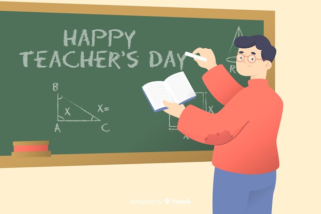 Tło Dzień Nauczyciela Płaski świat