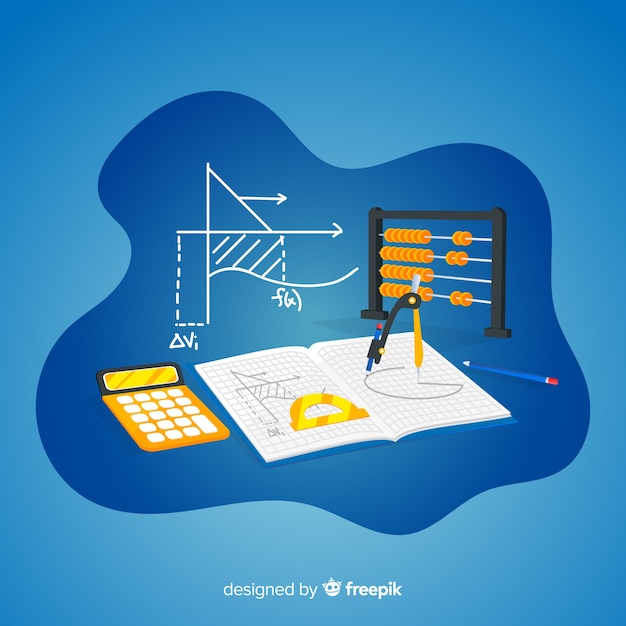 Bezpłatny wektor tło elementy matematyki kreskówki