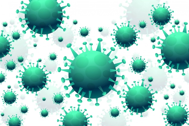 Bezpłatny wektor tło grypy zakażenie bakteriami lub koronawirusem