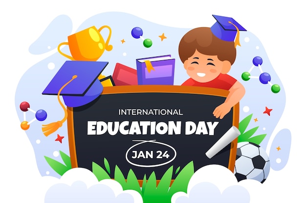 Bezpłatny wektor tło międzynarodowego dnia edukacji