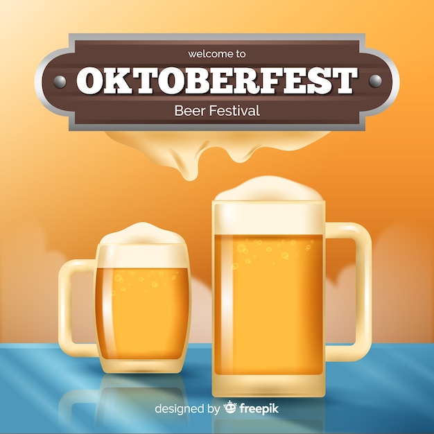 Tło Oktoberfest Z Dwoma Słoikami