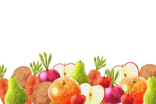 Bezpłatny wektor tło owoców i warzyw