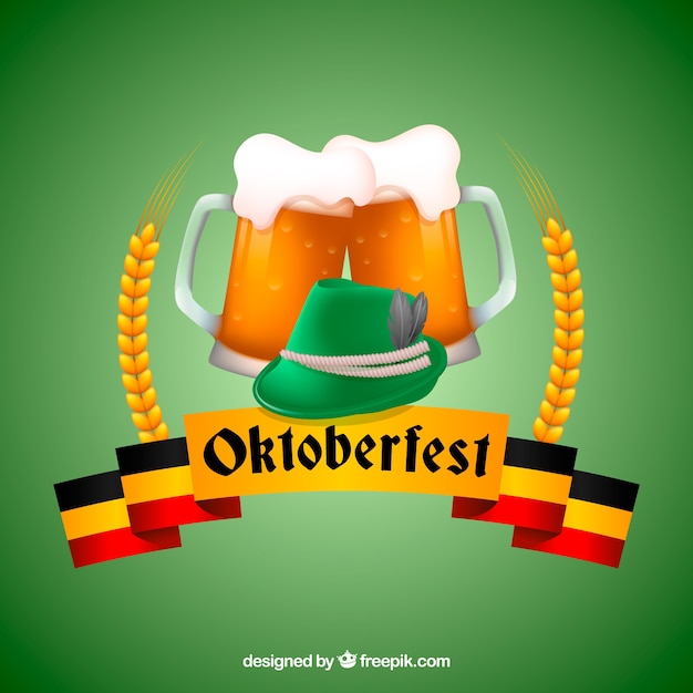 Tło Piwa Z Zielonym Tle I Oktoberfest