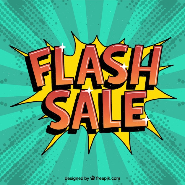 Tło sprzedaży flash w stylu komiksowym