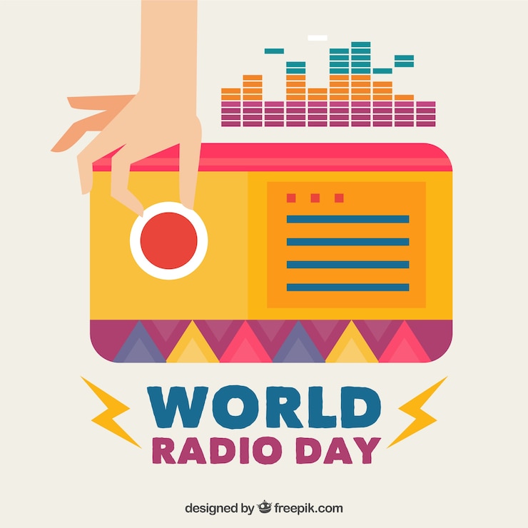 Bezpłatny plik Wektor tło strojenia ręcznego w stacji radiowej