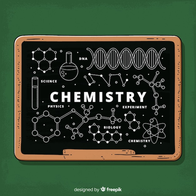 Bezpłatny wektor tło tablica z informacjami chemii