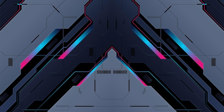 Bezpłatny plik Wektor tło technologii wirtualnej cyberprzestrzeni cyber hud tech futurystyczny interfejs