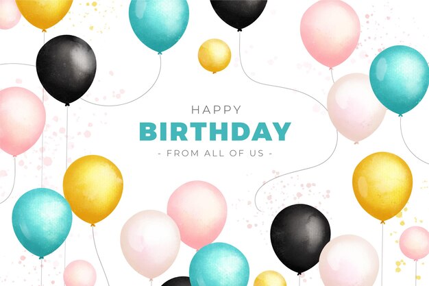 Tło urodziny urodziny z kolorowych balonów