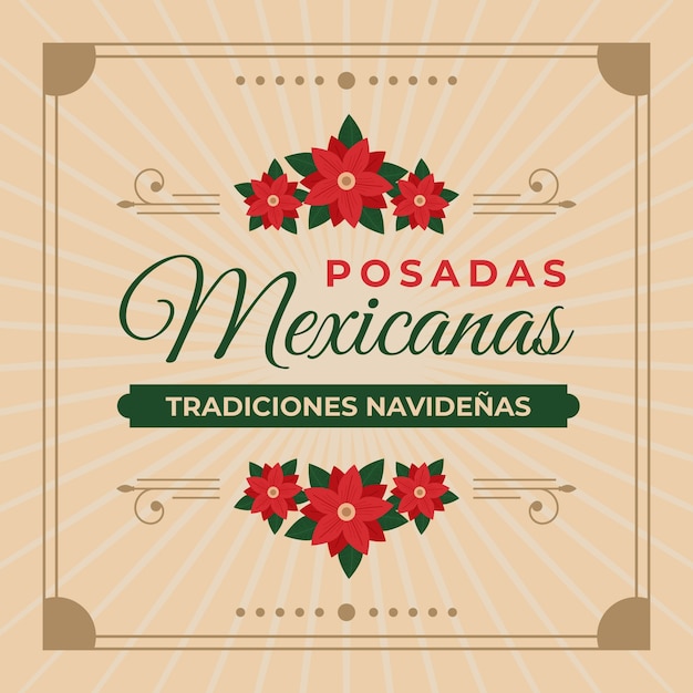 Bezpłatny wektor tło vintage posadas mexicanas