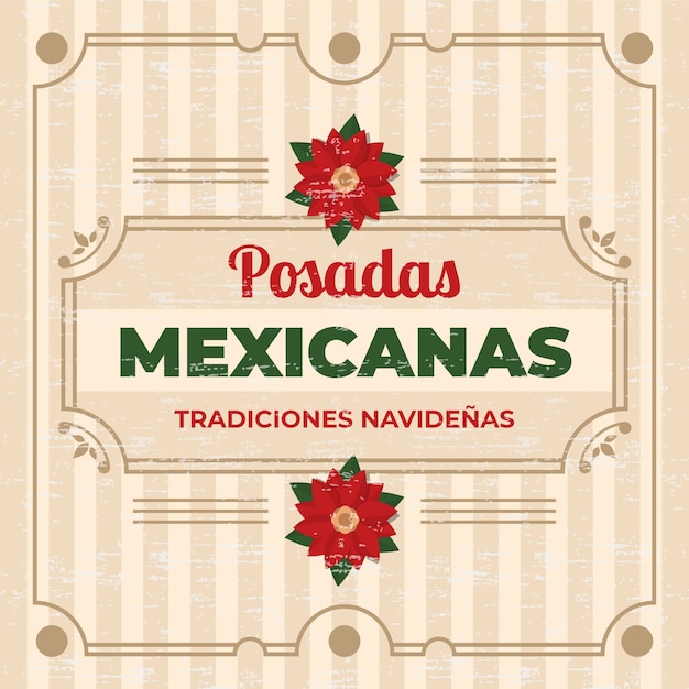 Tło Vintage Posadas Mexicanas