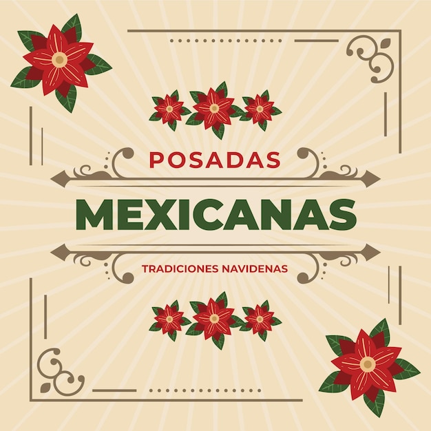 Tło Vintage Posadas Mexicanas