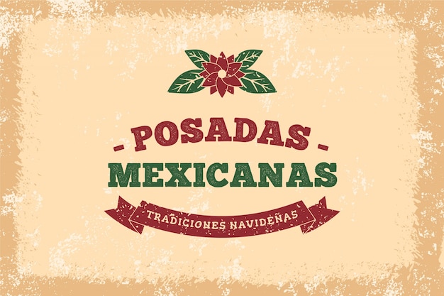 Tło Vintage Posadas Mexicanas