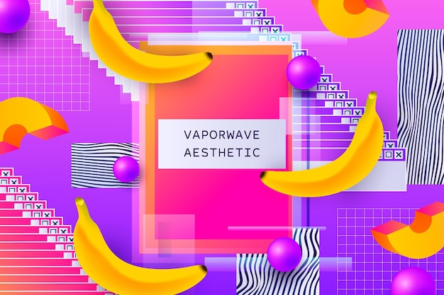 Tło W Stylu Vintage Vaporwave