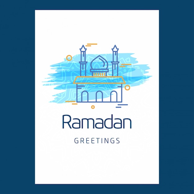 Tło Wektor Kartkę Z życzeniami Ramadan Kareem