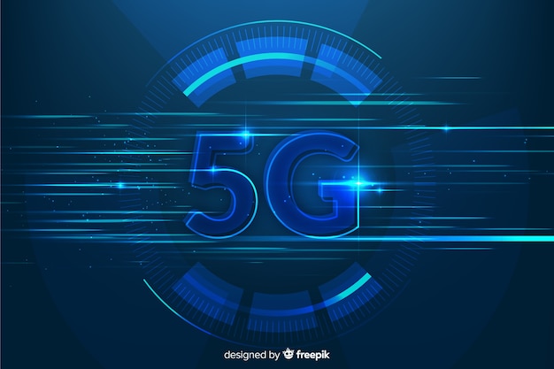 Bezpłatny wektor tło z nowoczesną technologią 5g