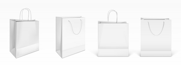 Bezpłatny wektor torby na zakupy z białego papieru