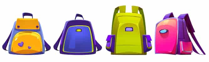 Bezpłatny wektor torby szkolne dla dzieci plecaki plecaki z paskami