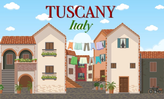Toskania Włochy Landmark Logo Banner