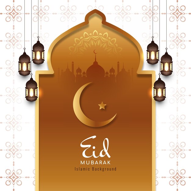 Tradycyjna islamska karta festiwalu Eid Mubarak