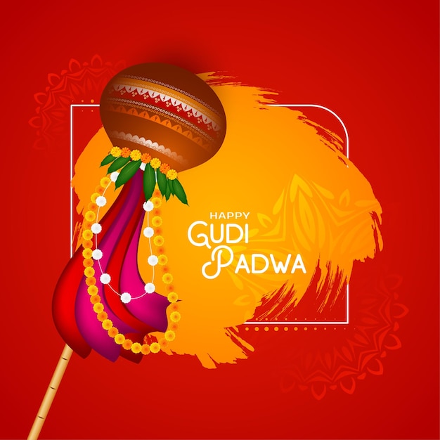 Tradycyjne Tło Festiwalu Marathi Indyjskiego Gudi Padwa