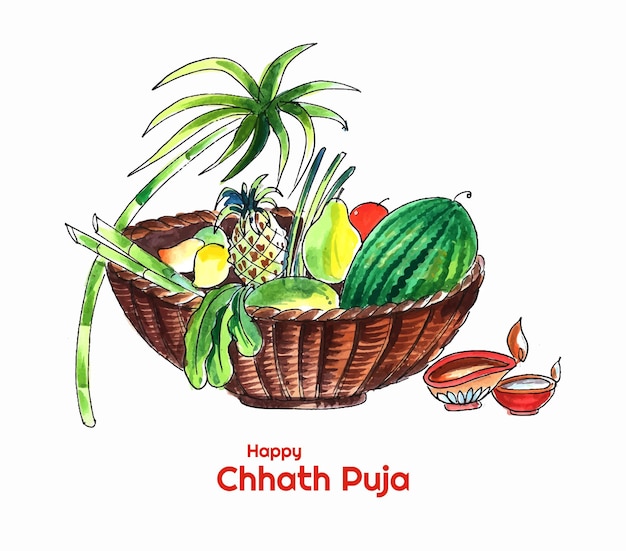 Tradycyjny festiwal szczęśliwego tła pudży chhath