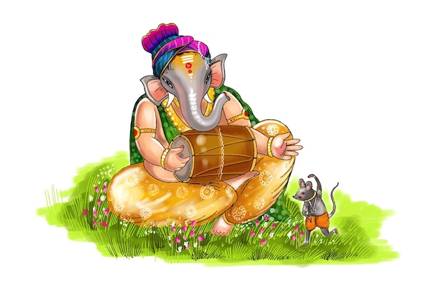 Tradycyjny Szczęśliwy Ganesh Chaturthi Festiwalu świętowania Tło