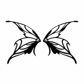 Tribal fairy wings logo tattoo design wzornik ilustracji wektorowych