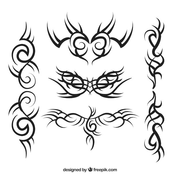 Bezpłatny wektor tribal tattoos pack