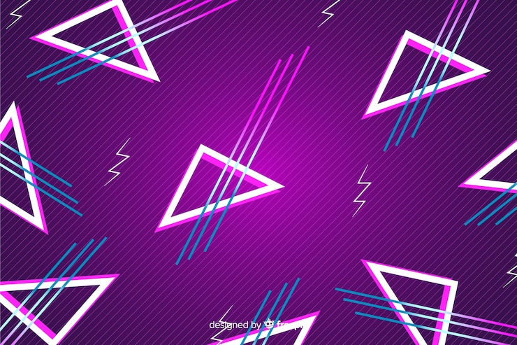 Bezpłatny plik Wektor tridimensional geometryczne retro futurystyczne tło