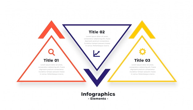 Trójkąt Kształt Trzy Kroki Infografiki Szablon