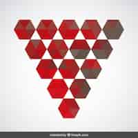 Bezpłatny wektor trójkąt z czerwonych sześciokątów