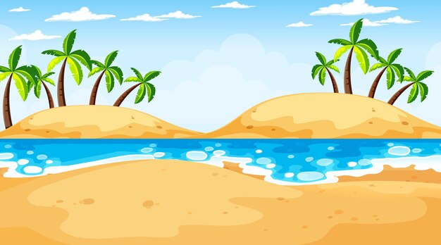 Tropikalny krajobraz plażowy w ciągu dnia