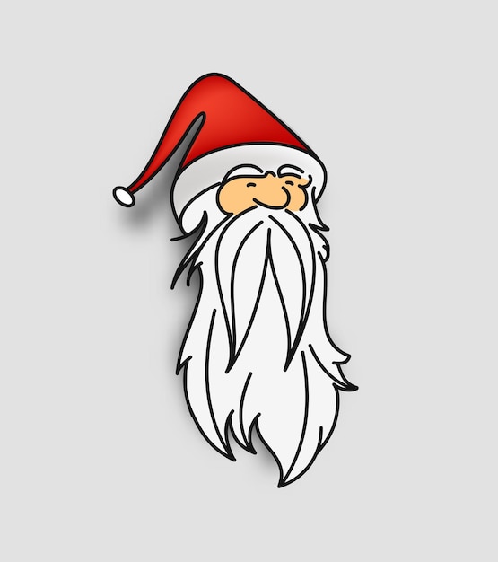 Twarz Boże Narodzenie Charakter Ilustracja Wektorowa świętego Mikołaja