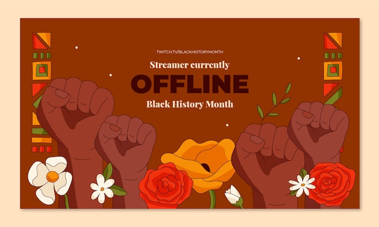 Bezpłatny plik Wektor twitch tło dla czarnego miesiąca historii