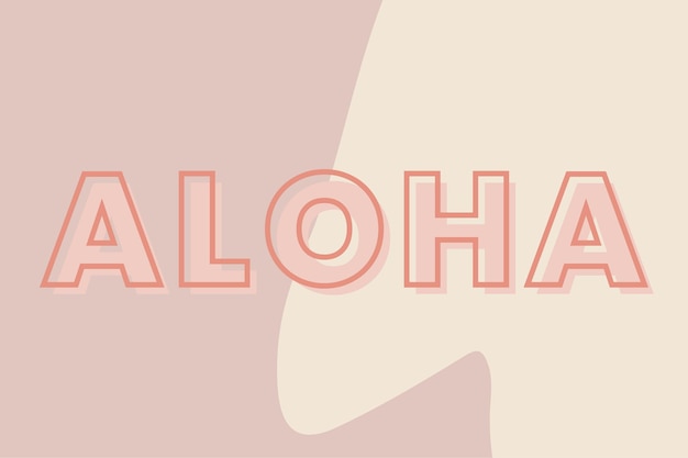 Typografia Aloha na brązowym i beżowym tle