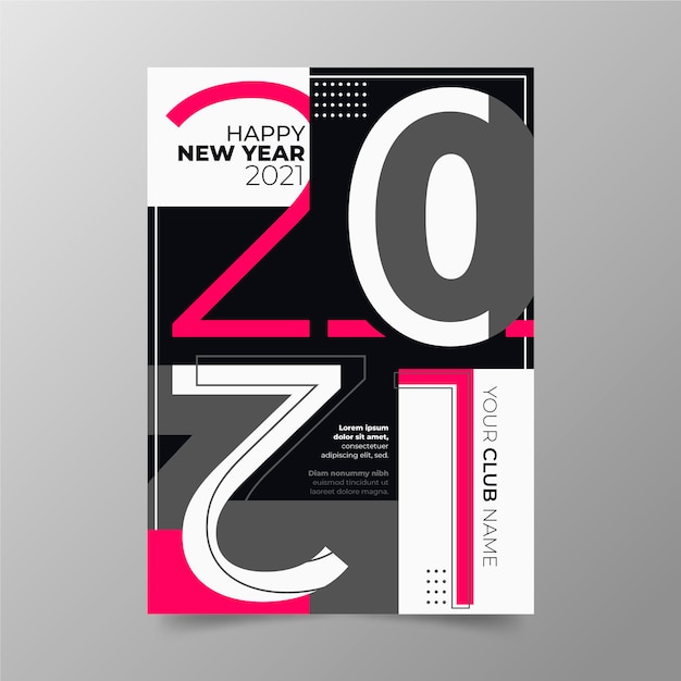 Typograficzna Ulotka Z Okazji Nowego Roku 2021