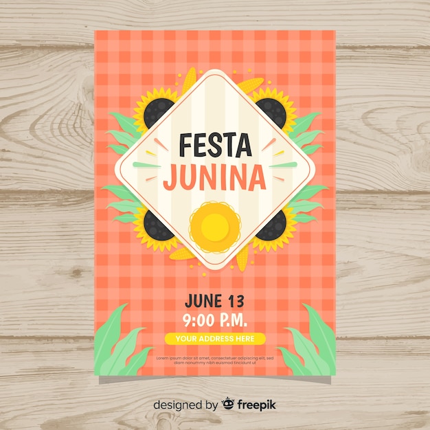 Bezpłatny wektor ulotka festa junina