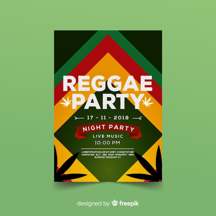 Bezpłatny plik Wektor ulotka imprezowa reggae