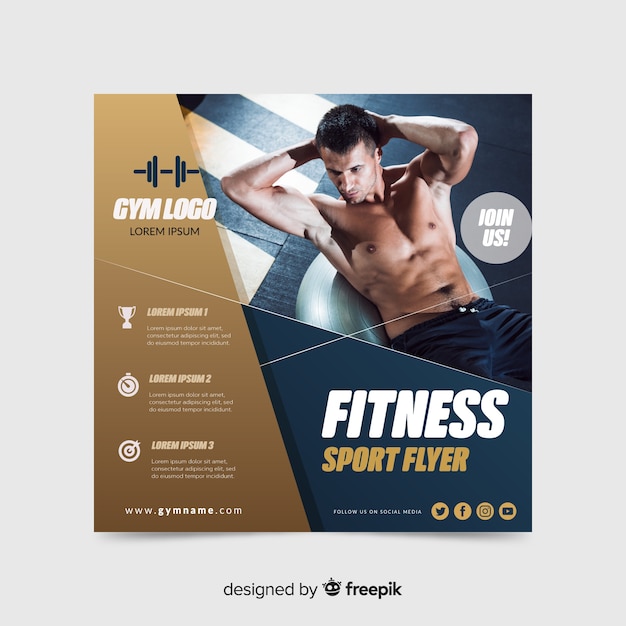 Ulotka Sport Fitness Ze Zdjęciem