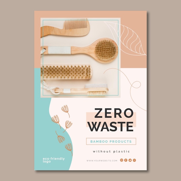 Bezpłatny wektor ulotka zero waste