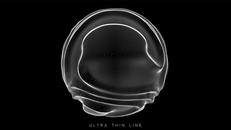 Bezpłatny plik Wektor ultra cienka geometria płynnej linii na ciemnym tle