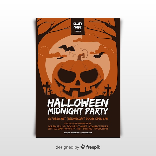 Upiorny Ręcznie Rysowane Halloween Party Plakat