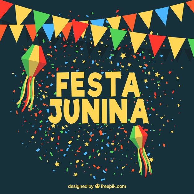 Bezpłatny wektor uroczysty festa junina tło