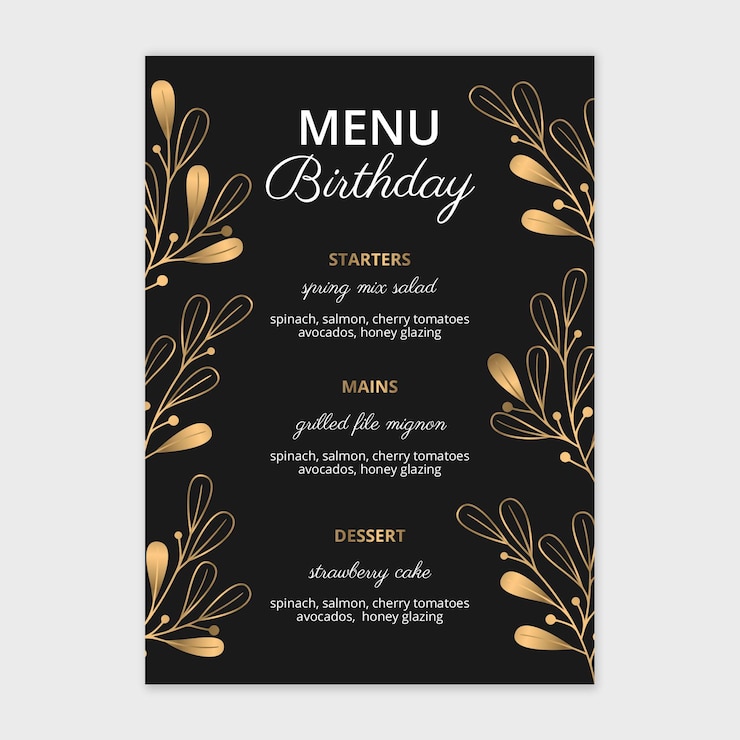 Bezpłatny plik Wektor urodziny menu ręcznie rysowane projekt